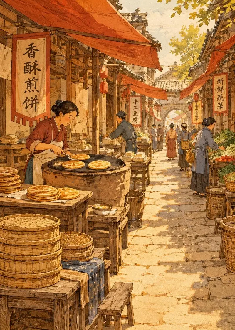巷口小饼铺配图