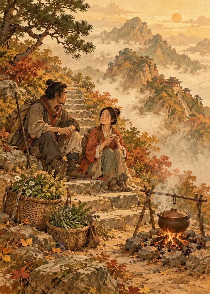 山路上煮一锅汤配图